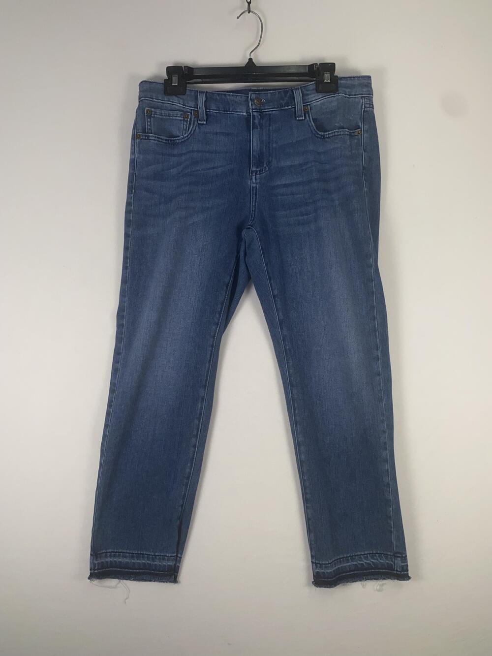 Vineyard Vines Jeans Womens 32 Blue Mid Rise Slim Distressed Stretch Denim Ankle